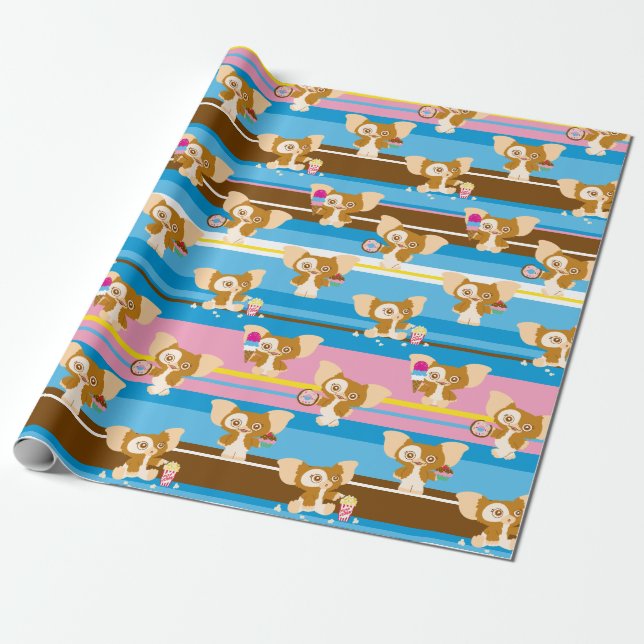 Gizmo | Cute Comic Pattern Wrapping Paper (Unrolled)