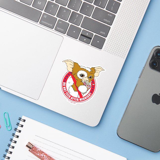 Gizmo | Do Not Feed After Midnight Sticker (Laptop w/ iPhone)