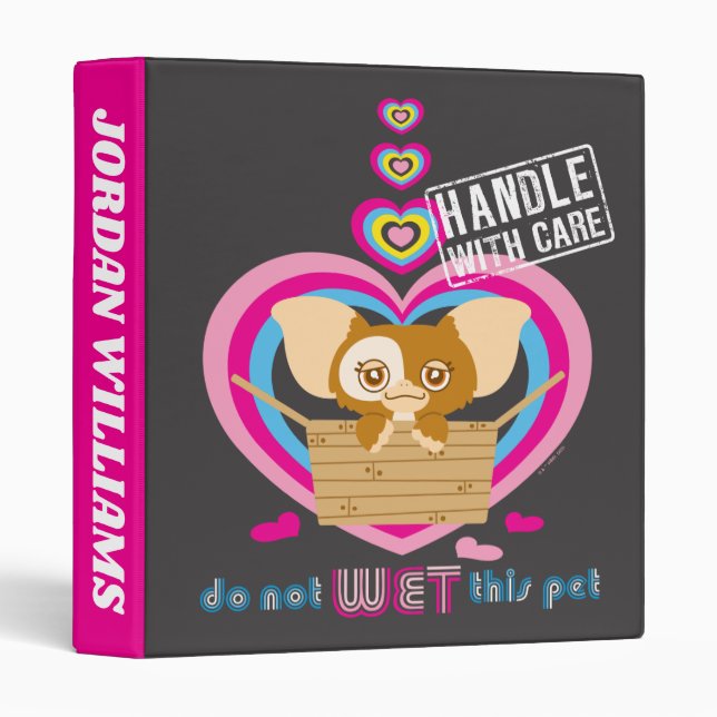 Gizmo | Do Not Wet This Pet | Add Your Name 3 Ring Binder (Front/Spine)