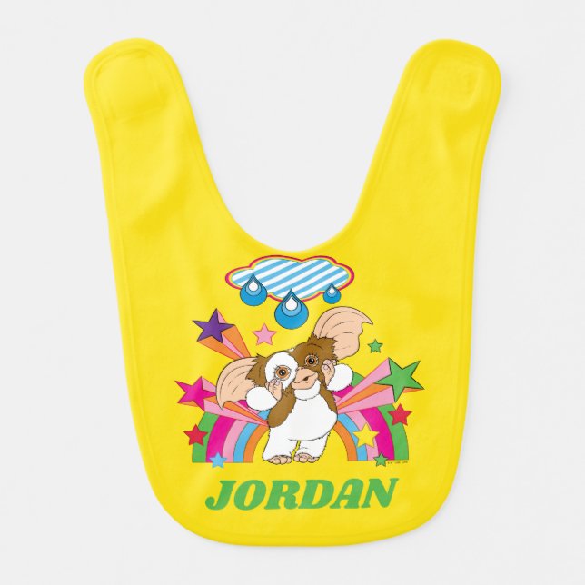 Gizmo | Dreaming of Raindrops | Add Your Name Baby Bib (Front)