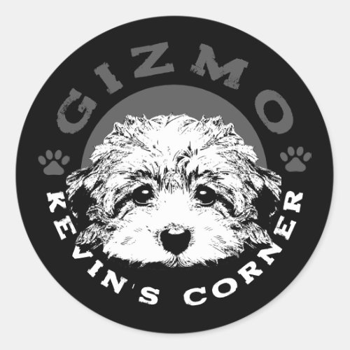 Gizmo Kevins Corner Pet Maltipoo Puppy Classic Round Sticker