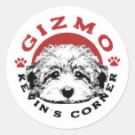 Gizmo Kevin&#39;s Corner Pet Maltipoo Puppy Classic Round Sticker