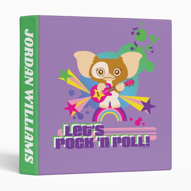 Gizmo | Let's Rock 'n Roll | Add Your Name 3 Ring Binder (Front/Spine)