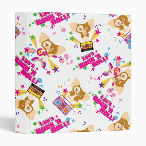 Gizmo  Lets Rock n Roll Pattern 3 Ring Binder