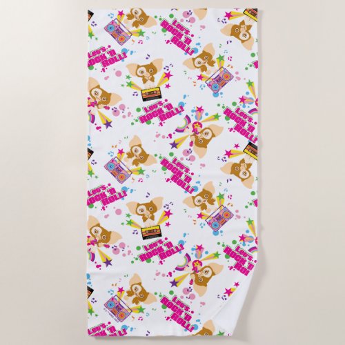 Gizmo  Lets Rock n Roll Pattern Beach Towel