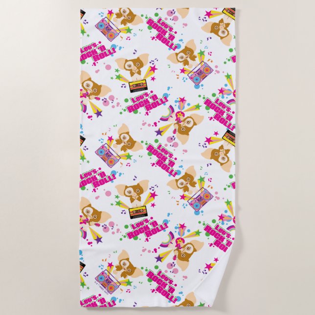 Gizmo | Let's Rock 'n Roll Pattern Beach Towel (Front)
