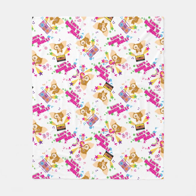 Gizmo | Let's Rock 'n Roll Pattern Fleece Blanket (Front)