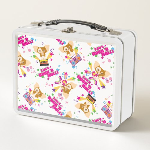 Gizmo  Lets Rock n Roll Pattern Metal Lunch Box