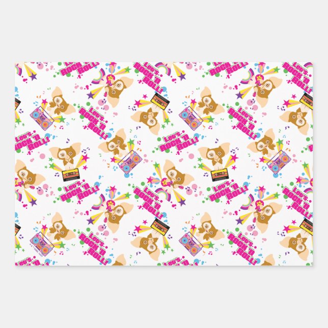 Gizmo | Let's Rock 'n Roll Pattern Wrapping Paper Sheets (Front)