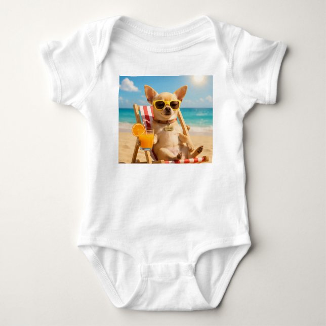 Gizmo on vacation baby bodysuit (Front)