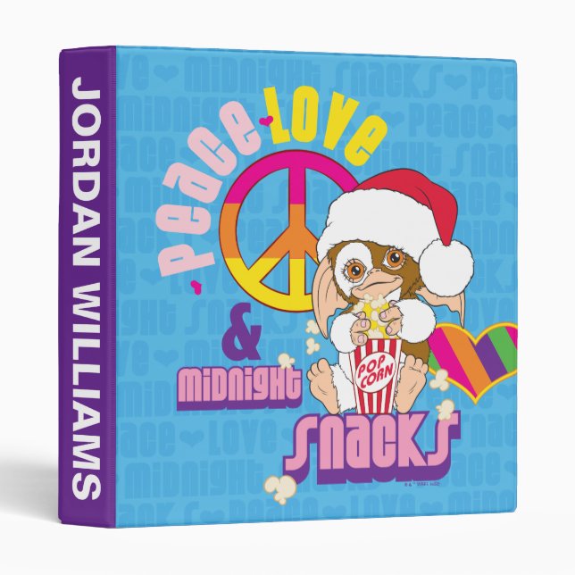 Gizmo | Peace Love & Midnight Snacks | Add Name 3 Ring Binder (Front/Spine)