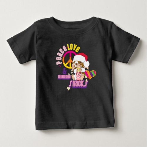 Gizmo  Peace Love  Midnight Snacks Baby T_Shirt