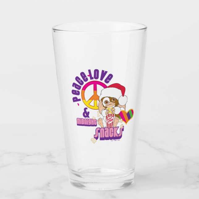 Gizmo | Peace Love & Midnight Snacks Glass (Front)