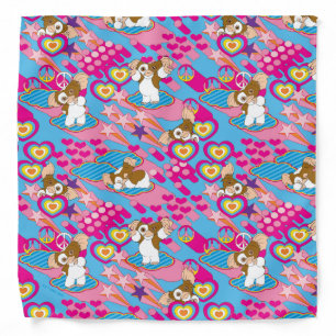 Gizmo Pink Peace & Love Pattern Bandana