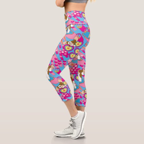 Gizmo  Pink Peace  Love Pattern Capri Leggings