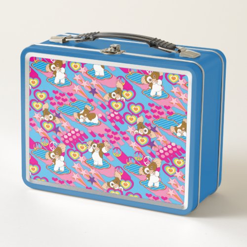 Gizmo  Pink Peace  Love Pattern Metal Lunch Box