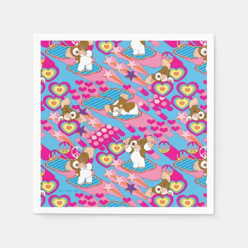 Gizmo  Pink Peace  Love Pattern Napkins