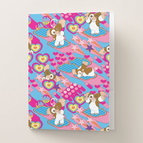 Gizmo  Pink Peace  Love Pattern Pocket Folder