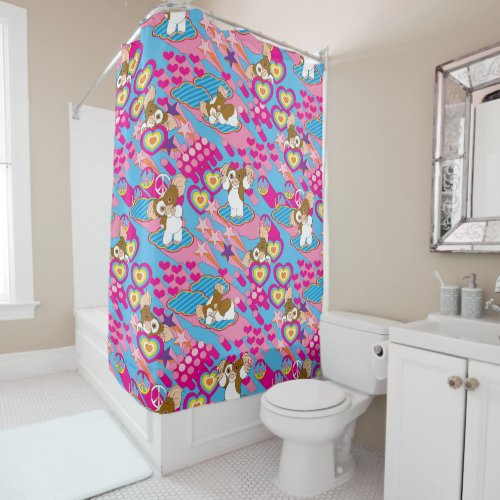 Gizmo  Pink Peace  Love Pattern Shower Curtain