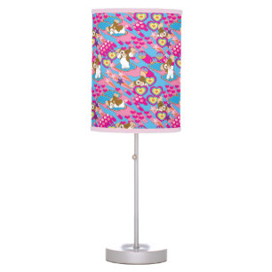 Gizmo   Pink Peace & Love Pattern Table Lamp