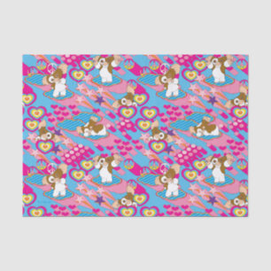Gizmo   Pink Peace & Love Pattern Tissue Paper