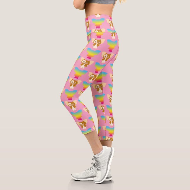 Gizmo | Rainbow Pattern Capri Leggings (Left)