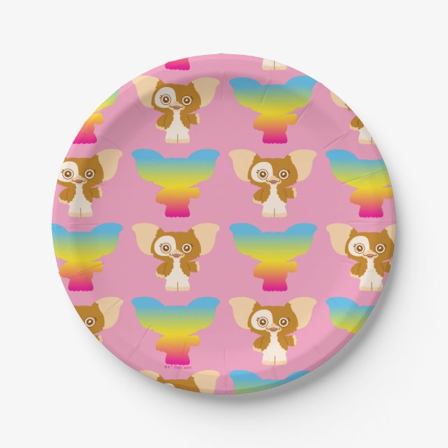 Gizmo | Rainbow Pattern Paper Plates (Front)
