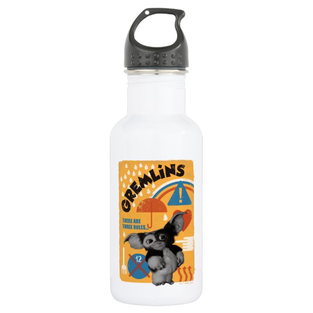 Gizmo | There Are Three Rules Stainless Steel Water Bottle (Front)