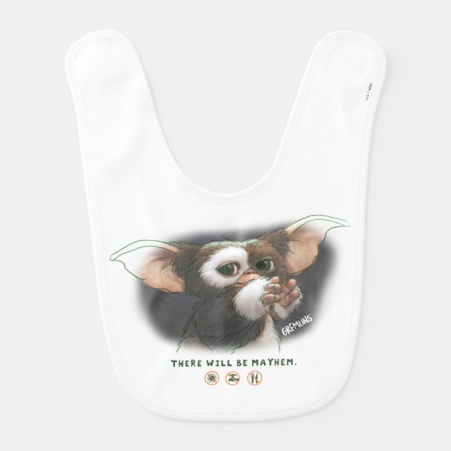 Gizmo There Will Be Mayhem Baby Bib (Front)