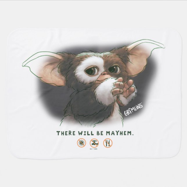 Gizmo There Will Be Mayhem Baby Blanket (Horizontal)