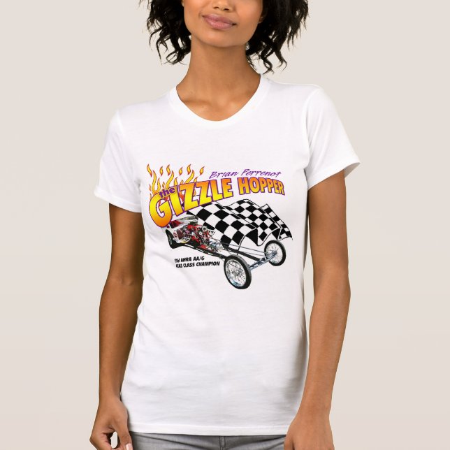 Gizzle Hopper Ladies Twofer Sheer (Fitted) T-Shirt (Front)