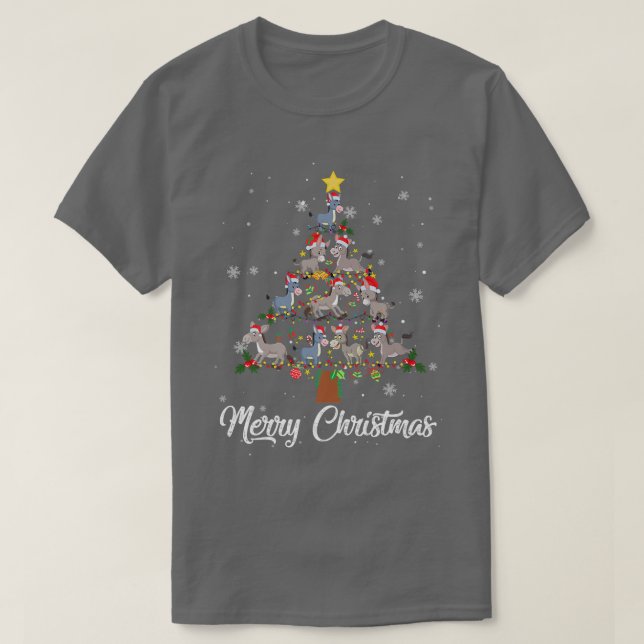 GJAw Donkey Christmas Tree Pajama Merry Xmas Donke T-Shirt (Design Front)
