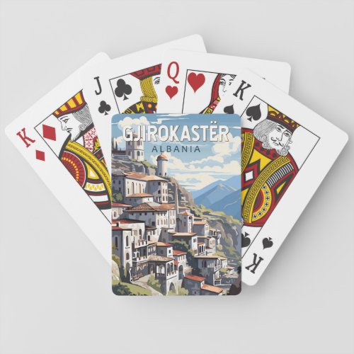 Gjirokaster Albania Travel Art Vintage Playing Cards
