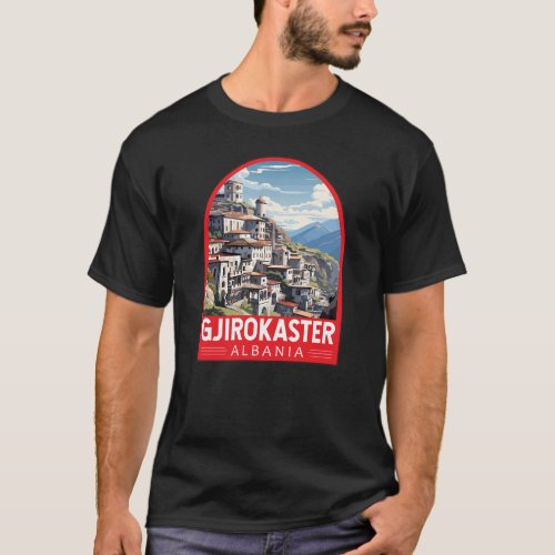 Gjirokaster Albania Travel Art Vintage T_Shirt