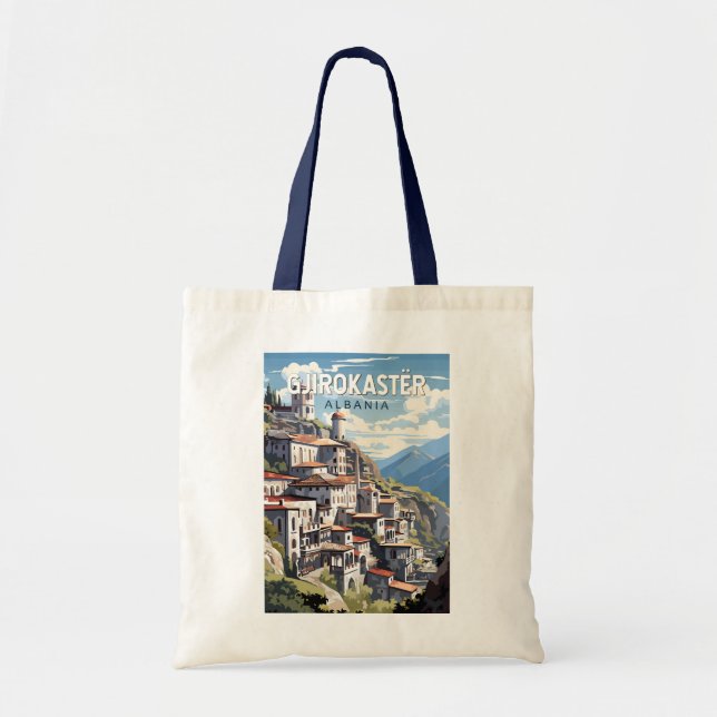 Gjirokaster Albania Travel Art Vintage Tote Bag (Front)