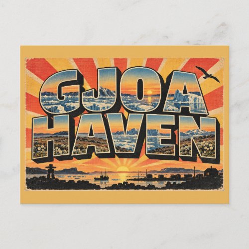 Gjoa Haven NU Northwest Passage Tundra Art Postcard