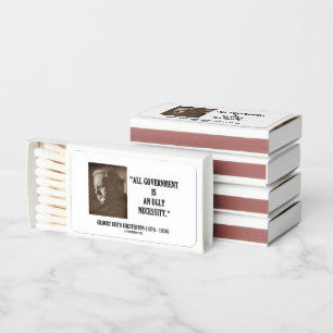 GK Chesterton All Government Is An Ugly Necessity Matchboxes