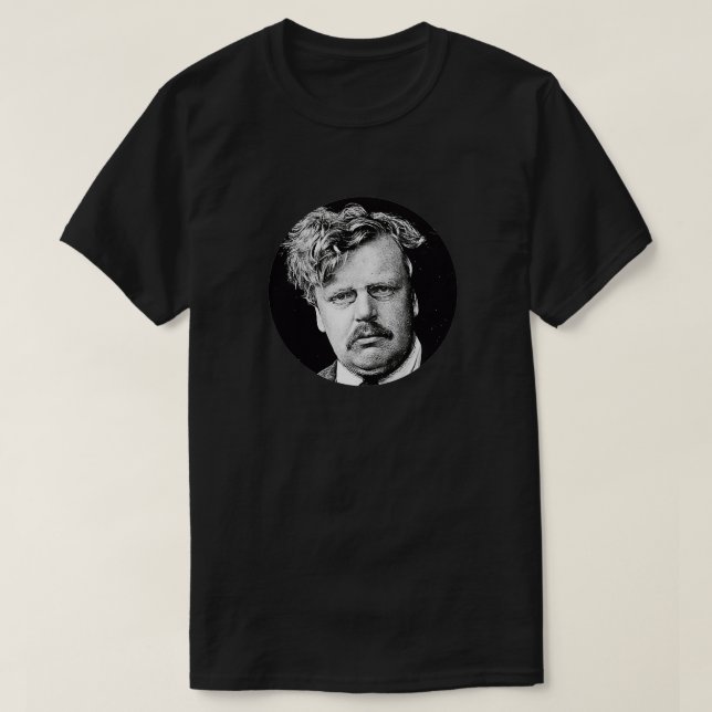 GK Chesterton Black and White Portrait T-Shirt (Design Front)