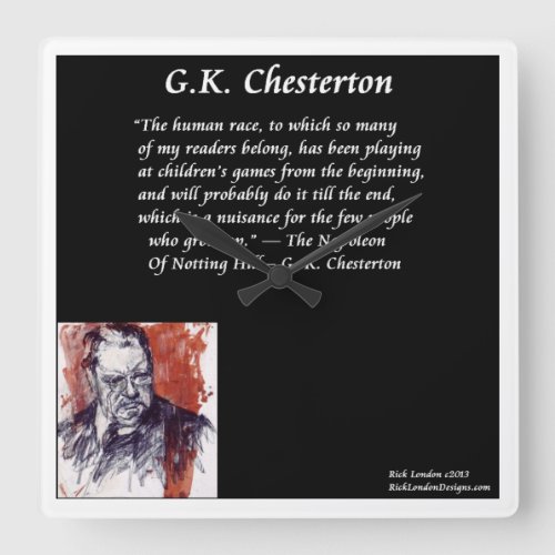 GK Chesterton Square Wall Clock