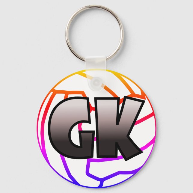 GK Goal Keeper Netball Player Position Keychain (Front)