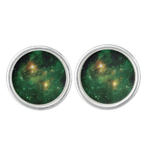 GL490 Green Gas Cloud Nebula - NASA Space Photo Cufflinks