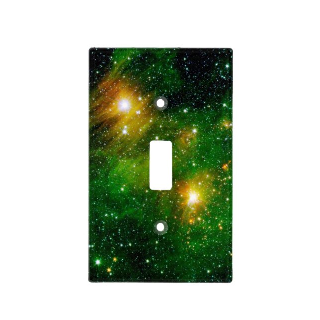 GL490 Green Gas Cloud Nebula - NASA Space Photo Light Switch Cover (Front)