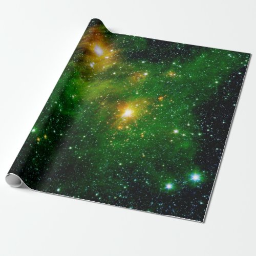 GL490 Green Gas Cloud Nebula _ NASA Space Photo Wrapping Paper