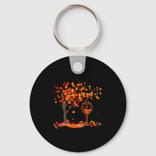 Gl Of Wine Maple Leaf Autumn Fall Funny Drink Wine Keychain