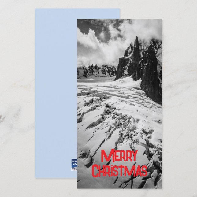 Glacial Crevasse Mont Blanc, France Christmas Card (Front/Back)