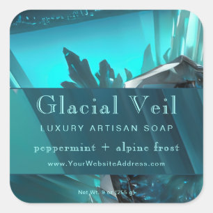 Glacial Crystal Turquoise Frozen Product Label