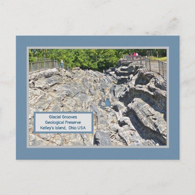 GLACIAL GROOVES GEOLOGICAL PRESERVE KELLEY'S ISLAN POSTCARD (Front)