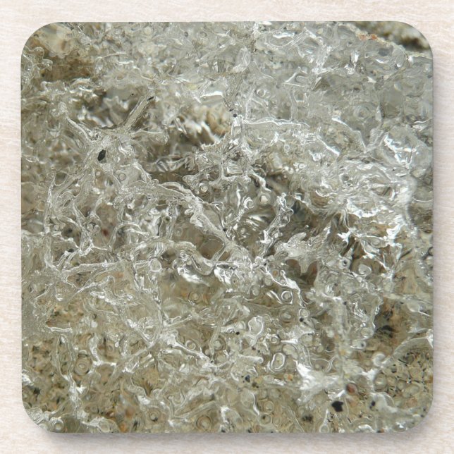Glacial Ice Abstract Nature Texture Beverage Coaster (Front)