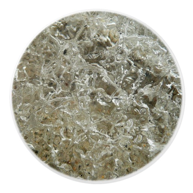 Glacial Ice Abstract Nature Texture Ceramic Knob (Front)