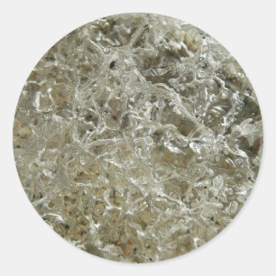 Glacial Ice Abstract Nature Texture Classic Round Sticker